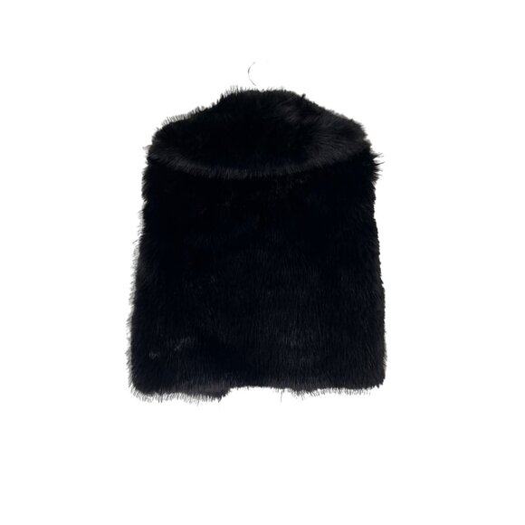 Zara Black Faux Fur Cropped Vest - Picture 9 of 10